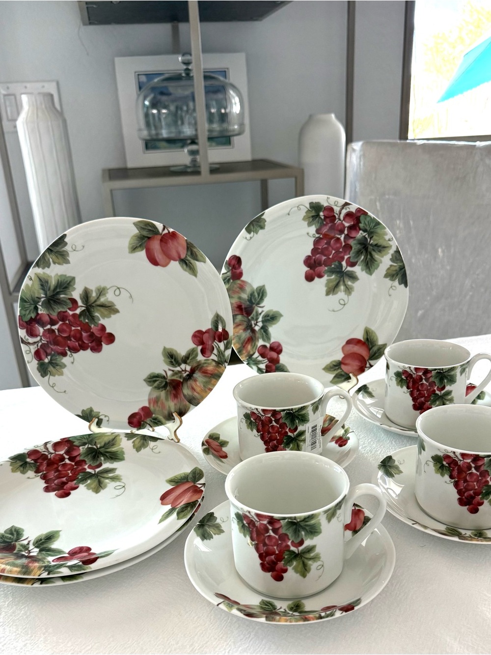 Royal Doulton 90s Vintage Grape Everyday Luxury Retired Porcelain Tea Set